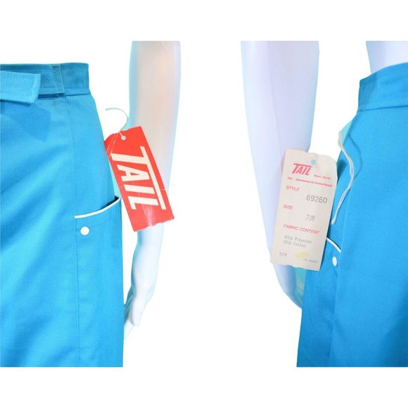 Vintage 1980s Teal Tail Deadstock Sports Tennis Skirt | W 26" - Picture 7 of 10